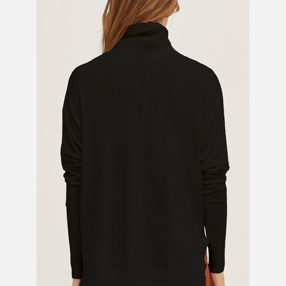 Black Turtleneck Sweater with Dolman Sleeves - Picture 3 of 9
